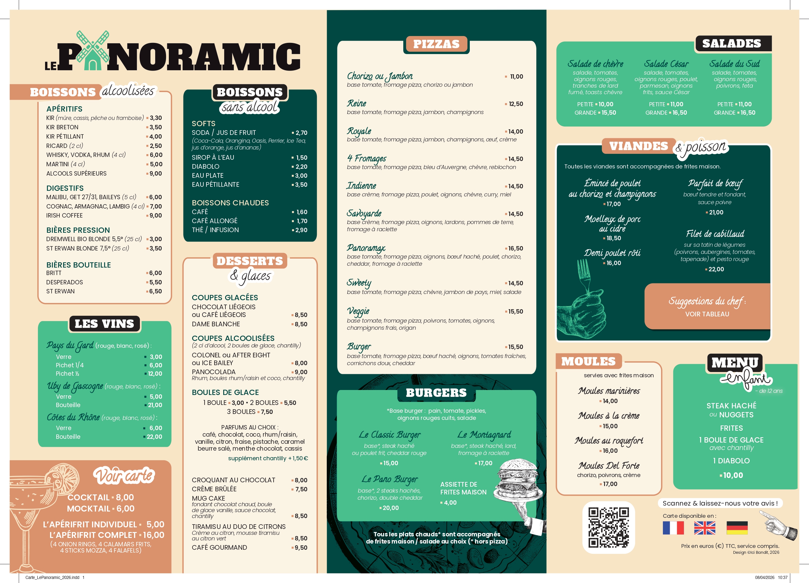 Menu Le Panoramic 2026